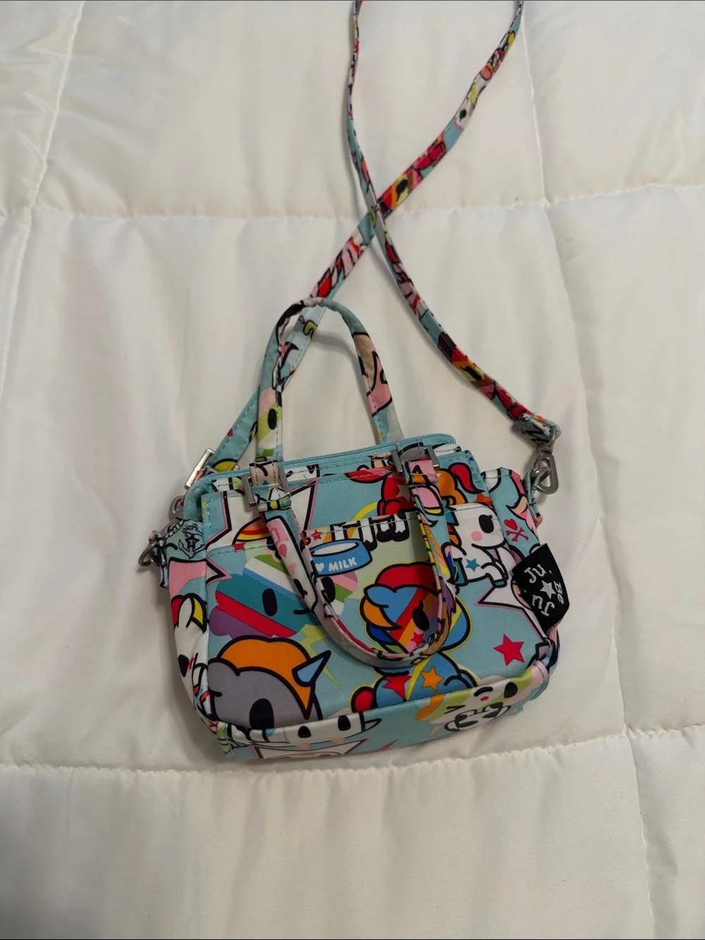 tokidoki Light Blue Multicolor Character Crossbody Bag
